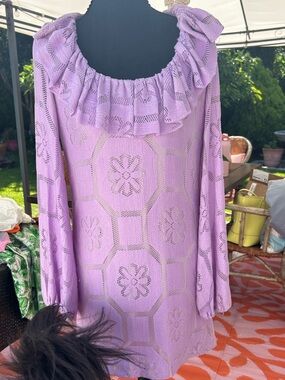 1960’s/70’s vintage lavender mod lace mini dress